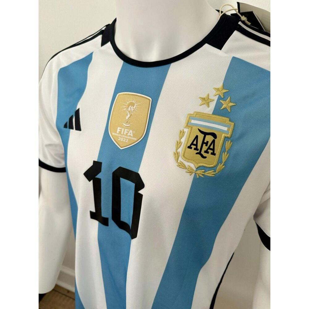 2022 Adidas World Cup 3 STAR Argentina MESSI Jersey Size L - Picture 5 of 12